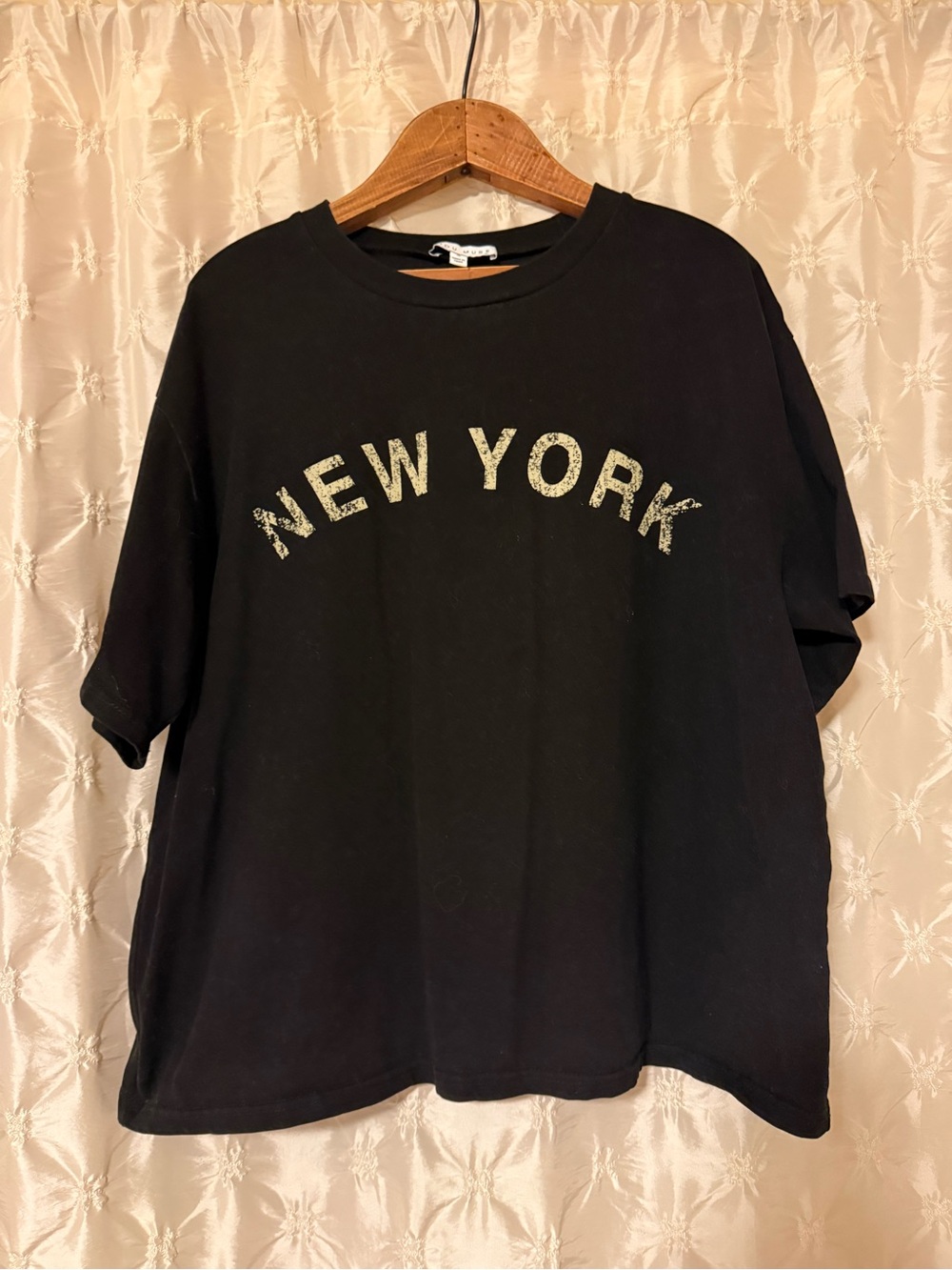 MIOU MUSE Black New York Graphic Tee Oversized Short Sleeve T-Shirt S